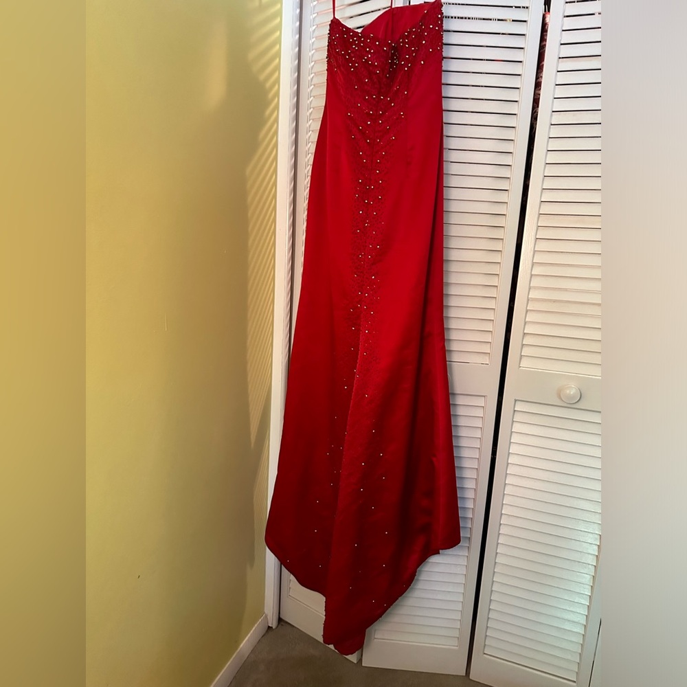 Cache Red Strapless Prom Dress